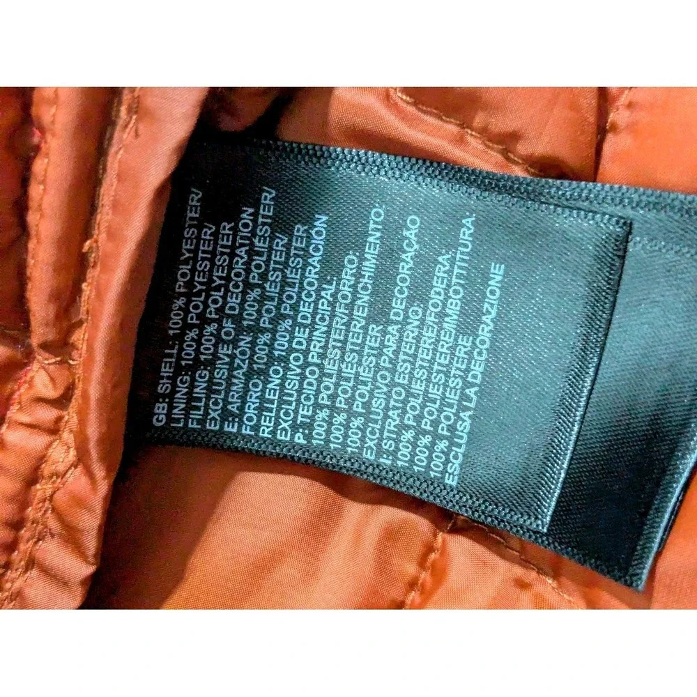 The North Face Thermoball Eco Vest Womens M Rust Orange Quilted Puffer Zip - Picture 7 of 10